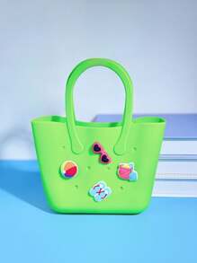 1 Pezzo Nuova Decorazione Vita Marina Borsa Tote In Silicone Cava, Borsa Genitore-Bambino Fai Da Te, Borsa Telefonica Forata, Borsa Da Spiaggia, Borsa A Mano, Borsa Maternità, Adatta Per Uscite