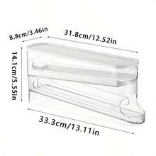 Automatic Egg Flipping Egg Rack, Two-Layer Refrigerator Door Egg Storage Box, Fresh-Keeping PP Material Kitchen Essential Space-Saving Container - White - View 8