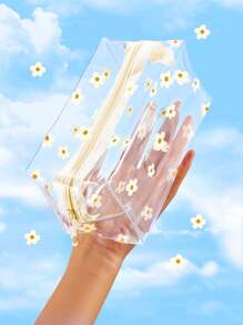 Set de 6/2/1 Bolsa de cosméticos de PVC con estampado de flores de colores, de gran capacidad, transparente y portátil con cremallera de plástico, bolsa de almacenamiento multifuncional para artículos de tocador, bolsa de cosméticos, bolsa de cuidado de la piel, necesidades para viajes, cruceros, dormitorios, regalo para damas de honor, regalo para madre, regalo de cumpleaños, regalo para amigos y maestros