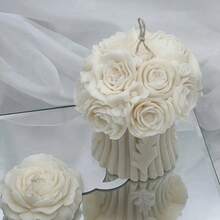 1 Khuôn silicon hình hoa hồng 3D dùng để làm nến, xà phòng và hương liệu tự làm - Đúc nhựa Epoxy dùng để trang trí nhà cửa, đồ thủ công bằng đất sét và thạch cao - trắng - Xem 6