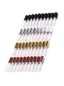 10/34 Peças Mini Tubos Recarregáveis de Brilho Labial - 1,18ml Tamanho de Viagem Recipientes À Prova de Vazamento com Tampas de Borracha, Tubos de Batom Vazios para Cosméticos DIY e Retoques Rápidos - Multicolorido - Visão 4