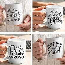 12pcs Motivational Quote UV DTF Cup Wraps Transfer Stickers Set For 16oz Glass Coffee Cups, Motivational Quotes Decal Rub On Transfer Stickers For DIY Mug Water Bottle Creative Craft Gifts - Multicolor - View 11