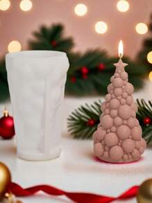1pc Bubble Ball Tree DIY New Silicone Candle Mold, Holiday Gift, Fragrance Stone Gypsum Home Decor Craft Mold