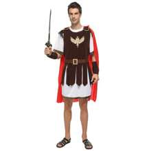 Disfraz de Guerrero Romano Gladiador para Hombres, Conjunto de Guerrero Real Romano Antiguo Italiano, para Carnaval, Fiesta de Disfraces (Nota: Solo Ropa, Sin Accesorios en Muñecas y Piernas, Sin Armas)