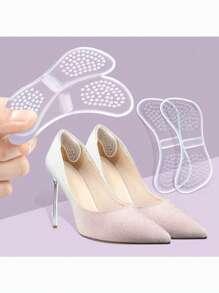 1 paio di cuscinetti in silicone per il tallone, imbottiture per prevenire lo sfregamento nelle scarpe con tacco alto, di design universale nuovo più spesso e morbido, aumenta di mezza misura