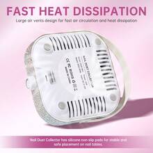 CHRISTINE SHELLY Nail Dust Collector, Mini Type-C Diamond Vacuum Fan Dust Collector For Beginner With 30PCS Cotton, Powerful Dust Suction Machine Manicure Pedicure Tool For Acrylic Nail Polishing,Home - kim cương trắng - Xem 6