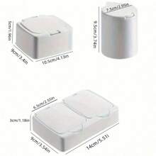 Mini Storage Box With Lid, Portable Pop-Up Organizer Box, Plastic Desktop Organizer Bucket, Dust-Proof Clean Swab Sorting Box, Suitable For Storing Cosmetics/Dental Floss/Paper Clips/Pins/Makeup Pads/Rubber Bands/Jewelry/Craft Supplies, Desk Drawer Organizer (Square/Round)