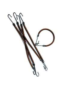 6pcs Double Hook Elastic Rope Latin Dance Hairdressing Special Rubber Band Double Head With Hook Competition Combing Hair High Elastic Two Ends With Hook - Multicolor - View 8