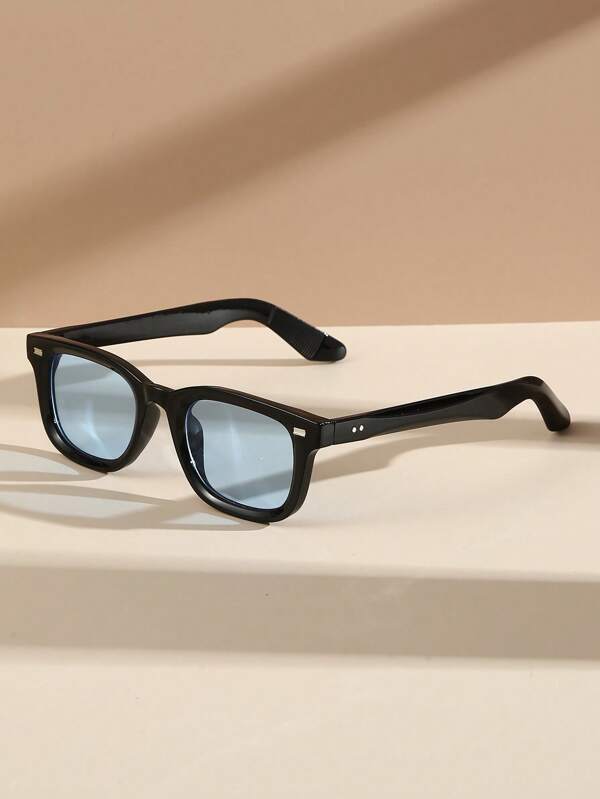 1pc Square Frame Simple Fashionable High-End Feeling Classic European And American Style Fashion Glasses, Suitable For Daily Wear Accessories