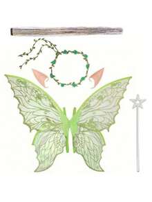 1pc Adult Fairy Costume Set With Headpiece, Metallic Hair Band, Magic Wand, Ears - Butterfly Wings, Suitable For Role Play, Party In 7 Color Options Halloween - Multicolor - View 20