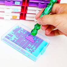 DIY 钻石艺术工具钻笔新型树脂笔采用螺纹设计，可更换多头钻石画刺绣配件 - 彩色 - 查看 10