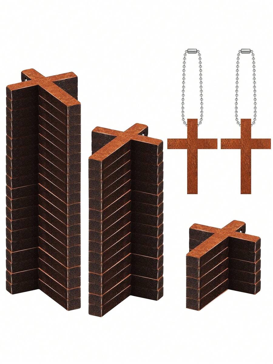 10/5/3pcs Retro Wooden Cross Key Chain, Suitable For Religious Activities Gifts, Gifts For Believers And Gift Fillers, Crafts, Easter, First Holy Communion And Holiday Birthday Gifts