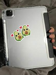 1/3pcs Avocado Eating Cookies Stickers, Cartoon Foodie Style Decorate Your Laptop, Water Bottle, Journal, Skins, Guitars, Helmets, Office Supplies, School, Skateboards, Luggage, And Other Funny Vinyl Record Waterproof Decal