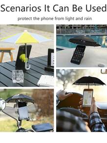 Phone Umbrella For Sun Cell Phone Umbrella Sun Shade, Mini Umbrella For Phone With Universal Adjustable Piggy Suction Cup Stand Outdoor, Sun Shade For Cell Phones, Kindle, IPad Navigator Phone Umbrella For Sun Shade Mini Phone Umbrella , Anti-Glare Sun Shield Cell Phone Cover, Protect Your Phone From Rain And Sun, Screen Blocking Glare Anti-Reflection Travel Essentials, [2pcs/Set, Phone Umbrella For Sun & Piggy Suction Cup]