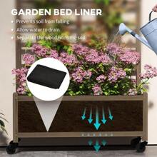 Wooden Trellis Planter, Raised Beds For Garden With Wheels And Drainage Holes, Privacy Screen Planter Box To Grow Vegetables, Herbs And Flowers For Garden, Patio, Deck, Natural