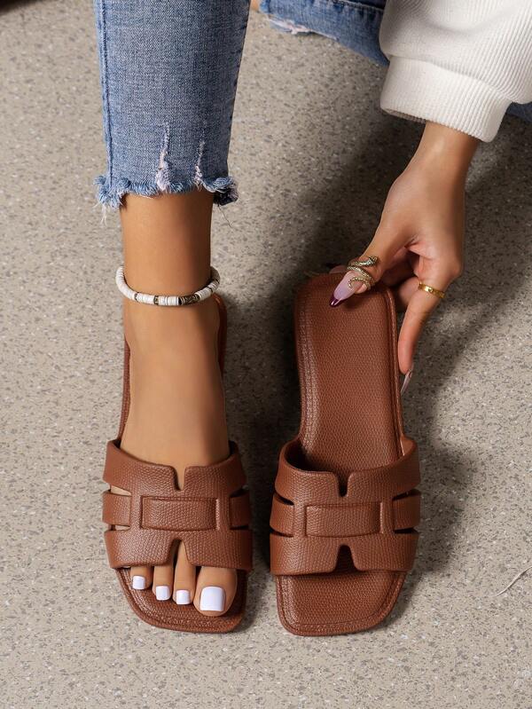 Sandalias ligeras, cómodas y suaves con tiras de EVA y punta abierta para adolescentes y niñas, versátiles, sencillas y de moda para primavera/verano