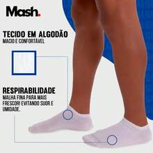 Kit 10 Pairs Mash Socks Short Low Cut Sock Sport Cotton Men's Women's Gym Original - 彩色 - 查看 2