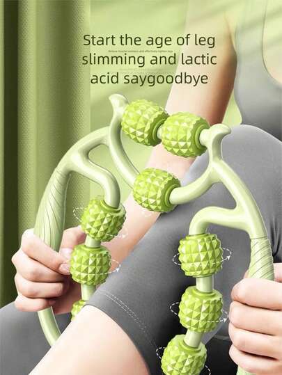 1 件 9 轮腿部按摩和拉伸工具，多色环形滚轮按摩器，用于肌肉放松，适用于瑜伽、运动后