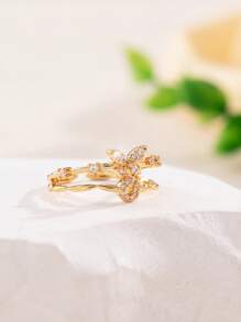 1buc auriu, elegant, lux, la modă, personalizat, cu 26 de litere, design fluture, inel de femeie, ca cadou pentru prieteni, surori, mame, soții, iubite pentru vacanță, ziua de naștere, aniversare, Crăciun