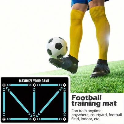 1 Pc Football Training Mat, Suitable For Agility And Skills - Durable PET Material, Shock-Absorbing, Multipurpose, Suitable For Feet And Ball Control - Ideal Gift For Easter, Women's Day, Mother's Day, Independence Day, Thanksgiving - Black, Single Pack, Football Accessories
