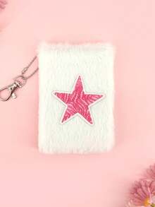 Cartoon Plush Minimalist Notebook, Pastel Color Pentagram Pocket Children Cute Blank Notepad , Back To School Gifts - Multicolor - View 12