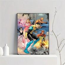 1 pieza/3 piezas Pósteres de arte de pared con opción de marco, póster de arte de juego Invencible, decoración de pared, decoración de sala de juegos, regalo, pintura HD kawaii de gato y coche sin marco/con marco - Multicolor - Ver 10