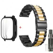 Hülle + Edelstahl Metalarmband kompatibel mit Redmi Watch 5 Active Band, TPU weiche Hülle Bildschirmschutz kompatibel mit Redmi Watch 5 Lite Metallarmband