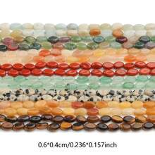 6x4mm Natural Stone Red Jasper Agate Aventurine Amazonite Loose Bead Flat Oval Shape Beads For Jewelry Making Accessories - Beads - View 5