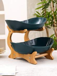 Coupe à fruits multicouche en bambou et bois, plateau de service moderne et créatif pour desserts et collations, décoration élégante pour le comptoir de cuisine à la maison