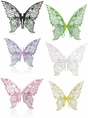 1pc Holiday Fairy Wings ,Carnival Festival Party Performance Props, Sparkle Butterfly Wing Wedding Costume Angel Wings For Women Carnival Dress Up Accessories,Hot Gold Dazzling Butterfly Wings Fairy Wings,Birthday Present Halloween
