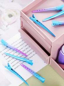 10 Stücke Metall Farbklammern ohne Nähte, bunte große Make-up und Gesichtswäsche Seitenklemmen, kissen-förmige Haarstyling-Haarspangen, Friseurwerkzeuge, Pony-Clips, Lockenwickler-Clips, Haraccessoires für Frauen, beliebte Pony-Clips geeignet für Friseursalons, und Heimgebrauch, flache Krallenklemmen, Haarspangen, Haarklammern
