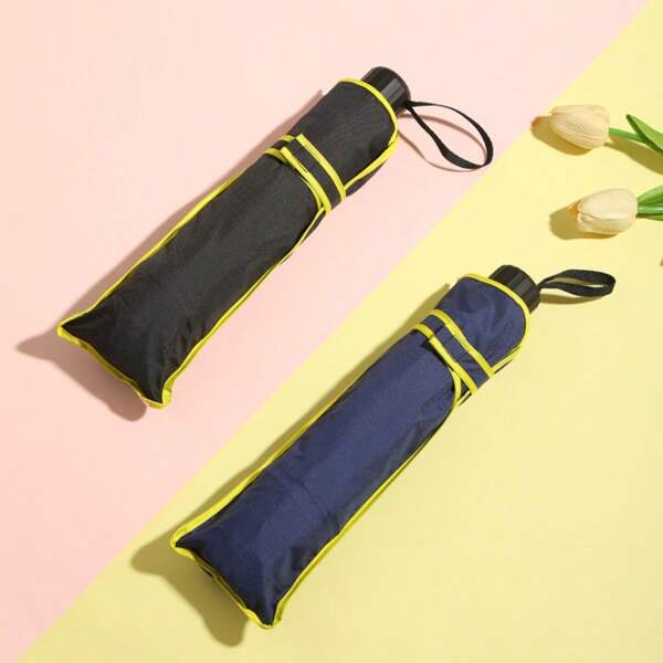 Parapluie imperméable de 10 baleines de couleur unie avec protection UV, parapluie grand format décontracté, durable et portable pour hommes et femmes pour l'été, la plage et les voyages