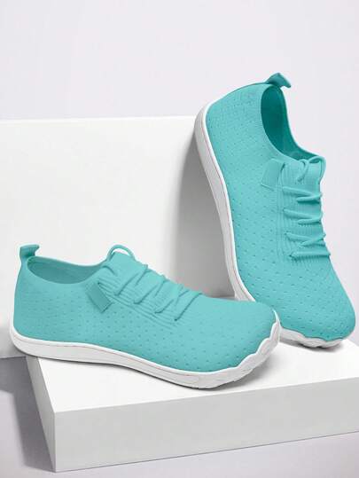 Women's Lightweight Gym Workout Shoes Breathable Wide Toe Shoes Outdoor Casual Walking Shoes Anti Slip Lace-Up Ladies Flats Sports Running Tennis Shoes Light_Green