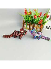 3D Printed Plush Cat Figurine, Realistic Movable Joint Decorative Cat Model, Great Gifts For Christmas, Halloween, Easter, Carnival Decoration