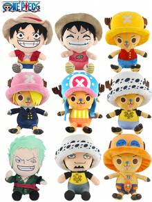 ONE PIECE 11 款正版海贼王索隆乔巴艾斯毛绒玩偶玩具海盗王毛绒可爱拉布拉布吊坠钥匙扣卡哇伊动漫公仔毛绒枕头玩具玩偶收藏适合儿童生日节日礼物 15-25 厘米/5.9-9.8 英寸