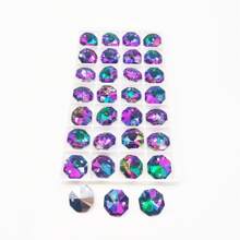 20pcs/Set 14mm 2 Holes Glass Beads/Crystal Glass Octagon Beads/DIY Loose Sun Catcher Beads/Crystal Prism/Crystal Chandelier Pendants/Xmas Tree Decoration/Holiday Decoration/Wedding Decoration