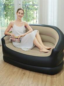 1 Stück aufblasbares Halbkreis-Sofa, aufblasbarer Campingstuhl, aufblasbares lässiges Sofa, aufblasbarer Stuhl, faltbarer tragbarer aufblasbarer Liegestuhl für Wohnzimmer, Schlafzimmer, Leseraum, geeignet für Schlafzimmer, Balkon, Outdoor-Camping, leicht zu verstauen und zu transportieren, Lässig-Unterhaltung, Studentenwohnheim, Rückenlehne