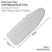 1 pieza Funda universal para tabla de planchar con borde elástico, resistente a las manchas, acolchado grueso de algodón, protección contra el calor de la plancha, funda para la mesa de planchar - Blanco y Negro - Ver 14