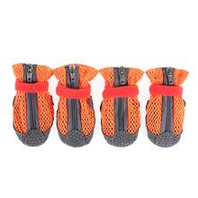 Set de 4 zapatos para perro, botas de nieve para perro y protectores de patas, para suelo caliente de verano, anti-suciedad, senderismo al aire libre, piso duro antideslizante en interiores, adecuado para suelo caliente de invierno, días lluviosos con suelas antideslizantes