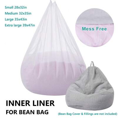 Bean Bag Inner Liner No Filler - Easy Cleaning Bean Bag Insert Replacement Cover For Bean Bag Chair, Zipper Opening No Filler Room Decor Home Decor Sofa Cover Couch Cover Sofa Covers Living Room Decor