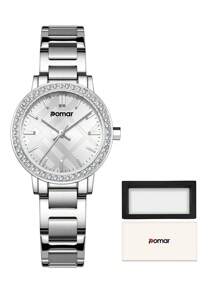 1pc Women Elegant Simple Stainless Steel Quartz Watch, Suitable For Holiday Gift, Women Watch