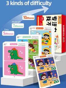 Fun Education Find Trouble Game Card - Enhance Attention And Learning Through Games - Reusable Paper Design Fun Find Different Concentration Thinking Training Cards Kindergarten Board Game Card Enlightenment Diagram (Marking Pen Color Random)Valentine's Day, Easter, Birthday Gifts, 2025 New Year, School Supplies, School Season Gifts