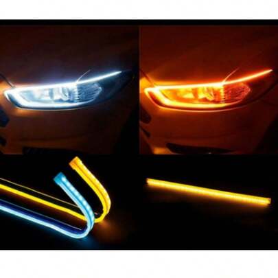 Fita LED Flexível para Farol Automotivo 45cm Luz Branca e Amarela JR8 - JH0FILED45