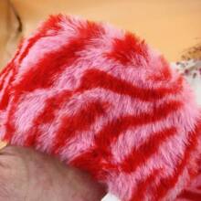 Pink Zebra Print Plush Eye Mask, Breathable Silk-Like