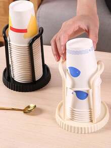 Simple Round Disposable Paper Cup Holder, Sturdy And Durable Paper Cup Organizer, Efficient Storage, Disposable Paper Cup Dispenser, Multi-Functional Cup Holder, Home Coffee/Tea Cup Rack, Household Kitchen Supplies - Multicolor - View 6