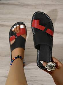 Women's Handmade Soft Comfortable Slippers, Fashionable Casual Slip-Resistant Durable Flat Open Toe House Slippers