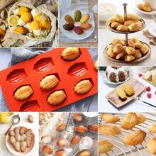 2 pièces Moule à Madeleine, Moule à Madeleine Anti-Adhésif, 9 Cavités, Réutilisable, Moule à Madeleine en Silicone, Moule Coquille Avec Brosse, Pour Madeleine, Biscuits, Chocolat, Pudding