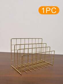 桌面邮件整理器文件整理器金属线邮件分类器信件整理器杂志架用于信件、邮件、书籍、明信片、小册子、邮件架（3 个插槽，）