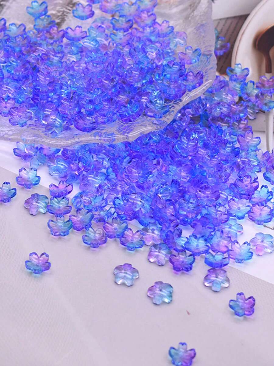 新款亮色 10mm 50顆/包 3D 小櫻花玻璃珠，適用於珠寶製作、DIY 手機鍊