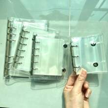 1pc A6/A7/A8/M5 Portable Transparent Loose-Leaf Binder, Photo Storage Bag, Can Be Used As Album, Budget Planner, Journal, Notebook, Office Supplies,School Supplies,Back To School